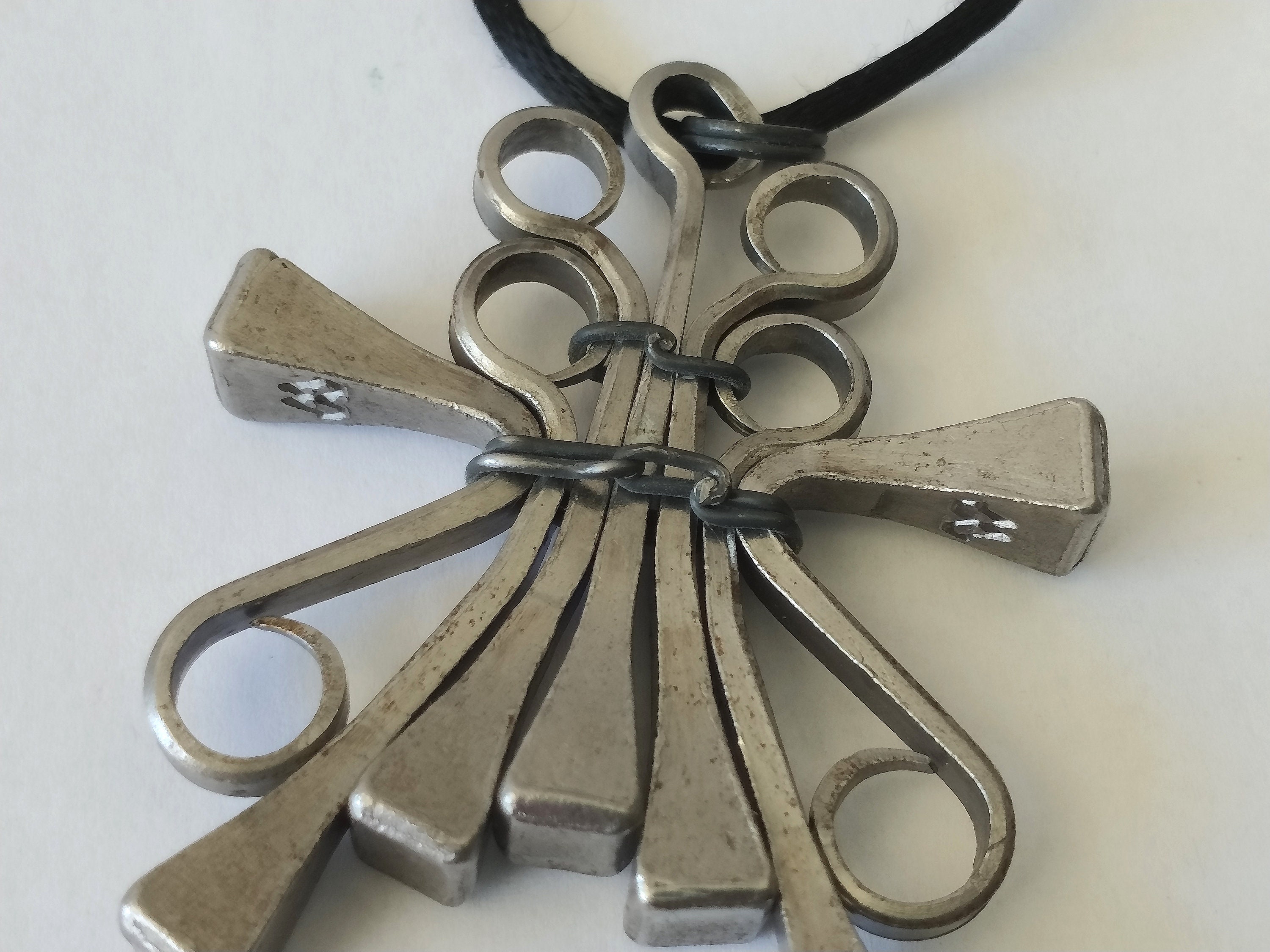 Modernist Nail Art Pendant Necklace Unisex Mid Century Modern Etsy