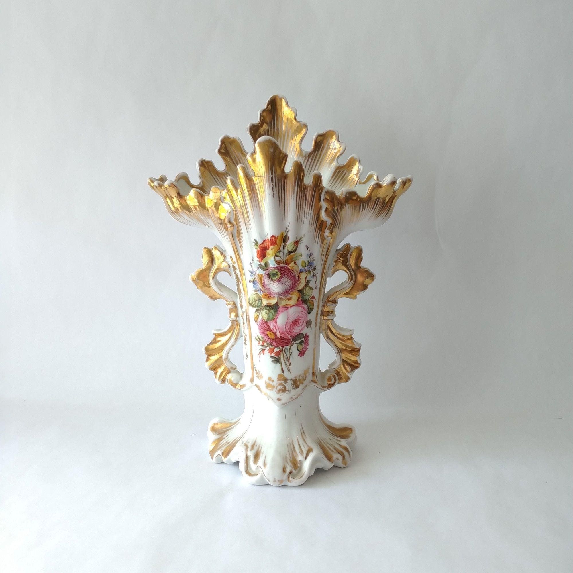 Old Paris Porcelain Spill Vase - Etsy