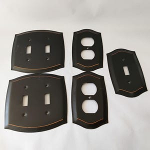 5 Bronze and Copper Toggle Switch Plate Cover Outlet Covers