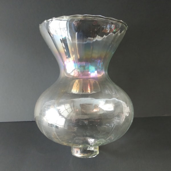 Antique Glass Oil Lamp Globe Small Base, Antique Lantern Chimneys, Hand Blown Glass Oil Lantern Globe