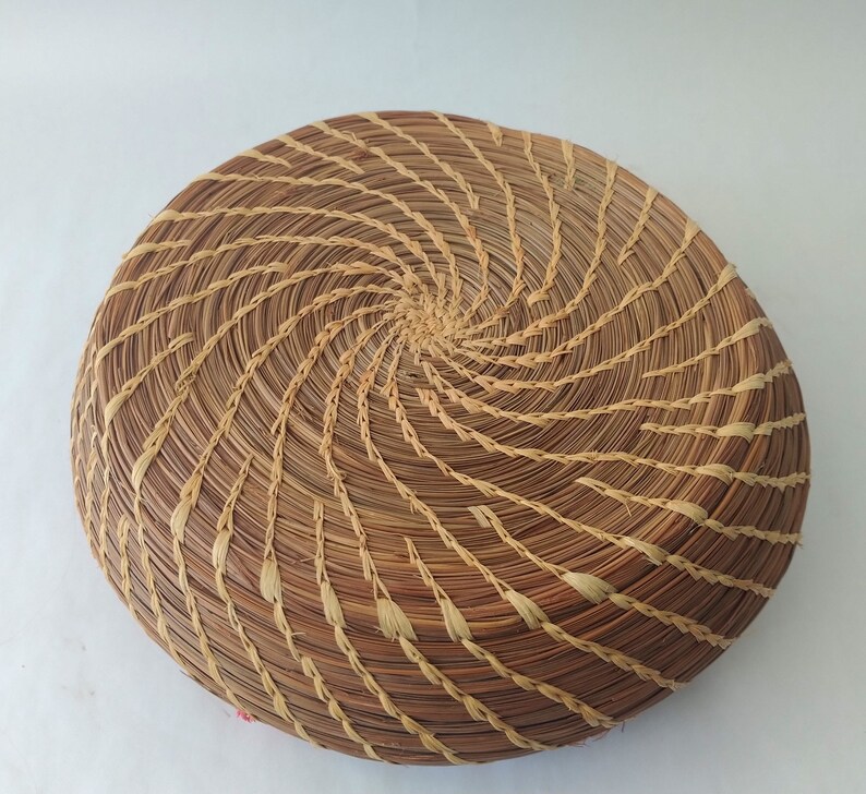 Native American Coushatta Pine Needle Basket Long Leaf Pine Etsy