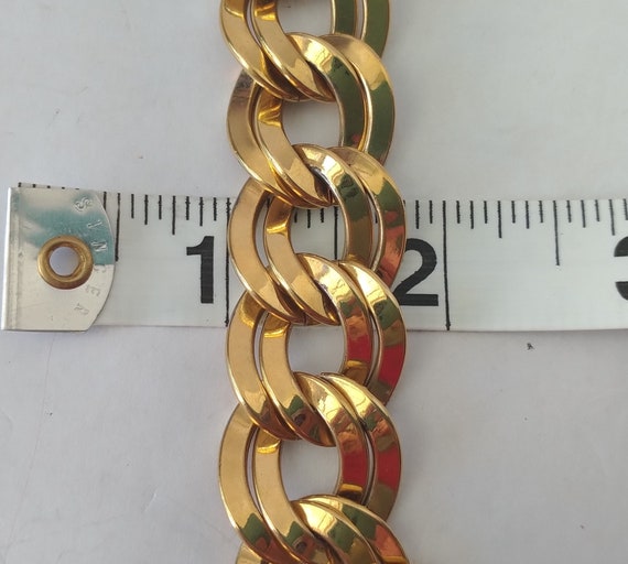 1960s Monet Gold Plate Double Curb Link Chain Necklace Hook Clasp 136 Grams, Vintage High End Designer Costume Jewelry