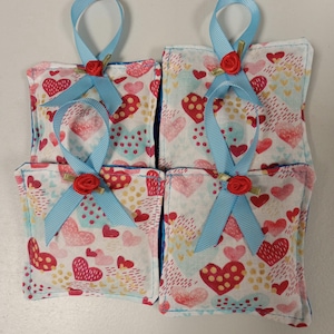 Lavender, Sachets, Set of 4, Hearts, Roses