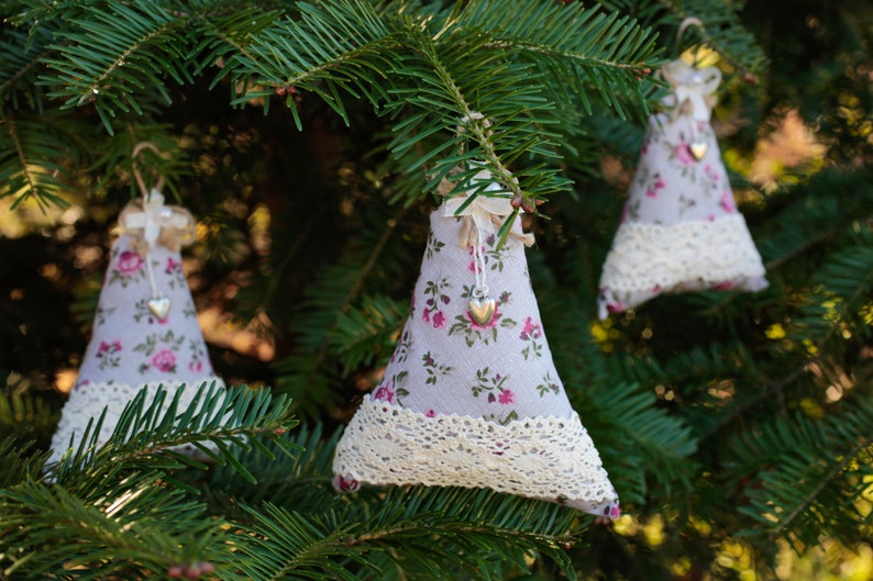 Handmade decor Christmas tree ornament Fabric decoration Tree ornament Christmas tree decoration Christmas bell