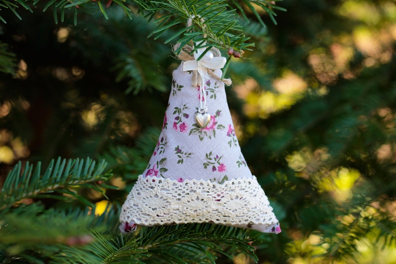 Handmade decor Christmas tree ornament Fabric decoration Tree ornament Christmas tree decoration Christmas bell