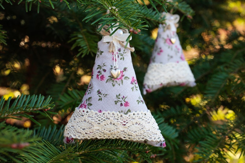 Handmade decor Christmas tree ornament Fabric decoration Tree ornament Christmas tree decoration Christmas bell