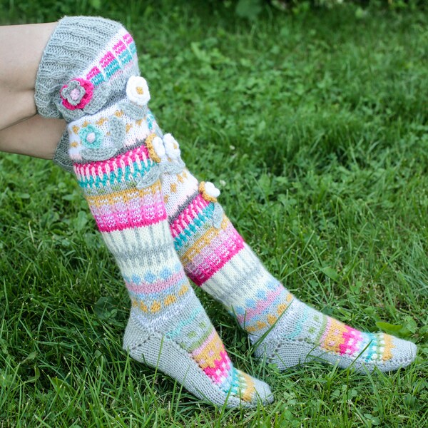 Knee High Wool Socks Etsy