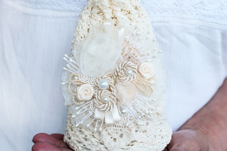 Sac de mariée en ivoire, Sac à main en crochet Great Gatsby, Sac de demoiselle dhonneur en crochet pour mariage vintage, Sac au crochet, Sac de mariage fait main, Sac de mariée image 2