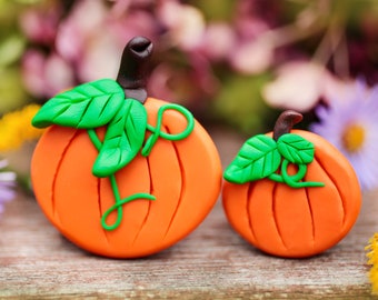 Pumpkin magnet, Handmade autumn magnet, Halloween decor, Fall decoration, Kitchen decor, Cute little pumpkin