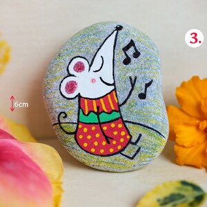 Mouse Pebble Art, Decorated Stone-mouse, Home Decor, Handmade Present ...