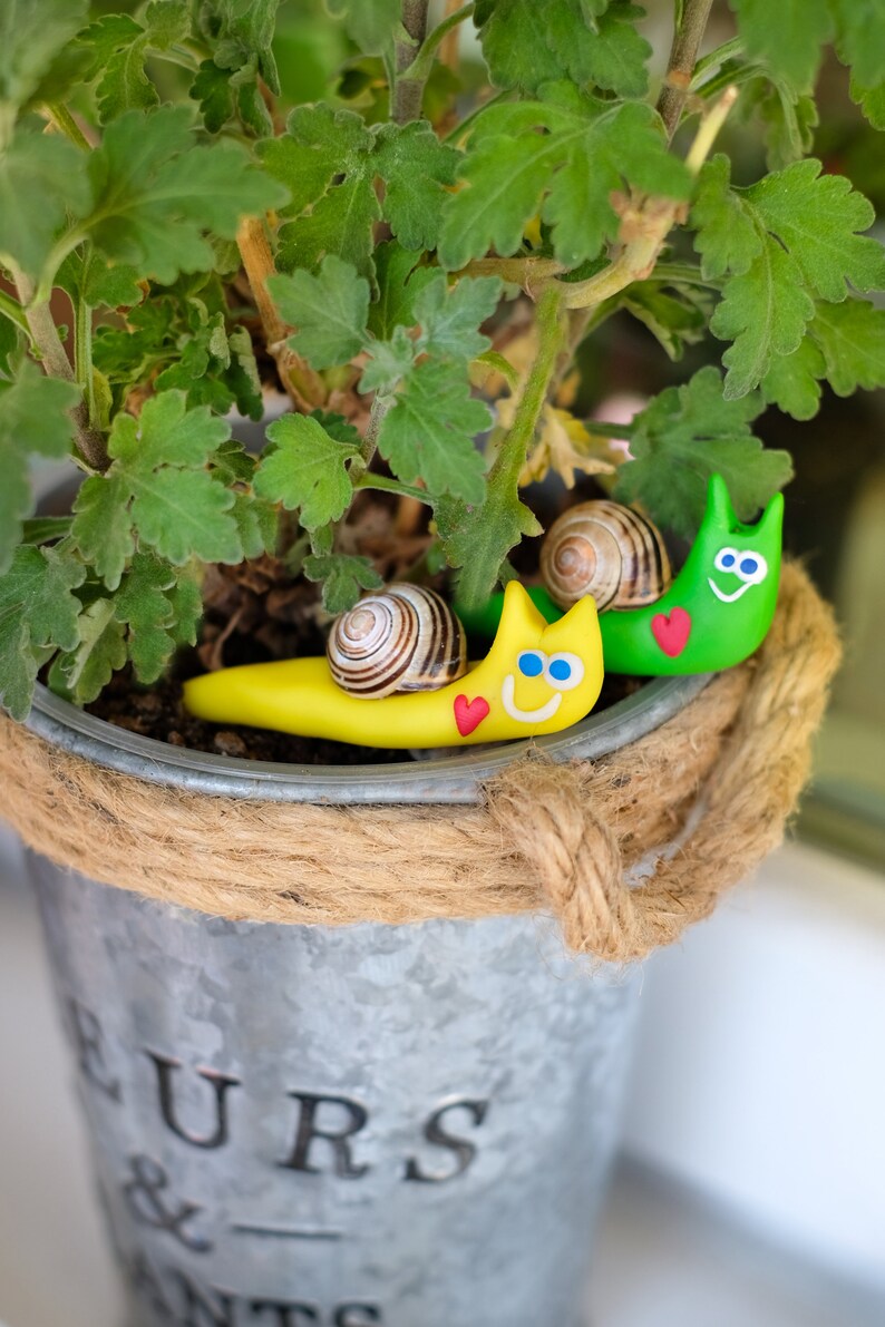 Happy snail Home decoration Polymer clay snail Fimo Etsy