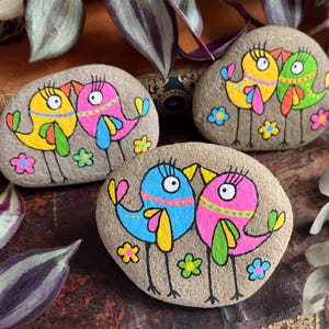 Handbemalter Stein, handbemalter Stein, handbemalter Stein, handbemalter Stein, handbemalter Stein, handbemalter Stein, Vogelkiesel, Kieselkunst, Einzigartiges Geschenk