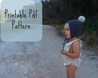 Baby Bonnet, Knitted Baby bonnet Pattern Boho ||Baby Bo Peep Bonnet|| Knitting Pattern, Baby gift, Pattern, Downloadable Pdf,,