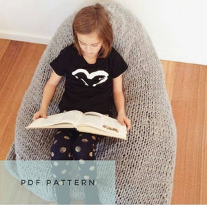 Knitted  Beanbag Pattern, PDF file Only, Beanbag pattern, Knitted Floor Cushion, Downloadable Project, DIY Home Decor