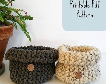 Pattern: Knitting Pattern, Hamptons knitted Hamper Vessel, Pattern, PDF file Only, Storage Bowl Pattern, DIY Project, Downloadable Project