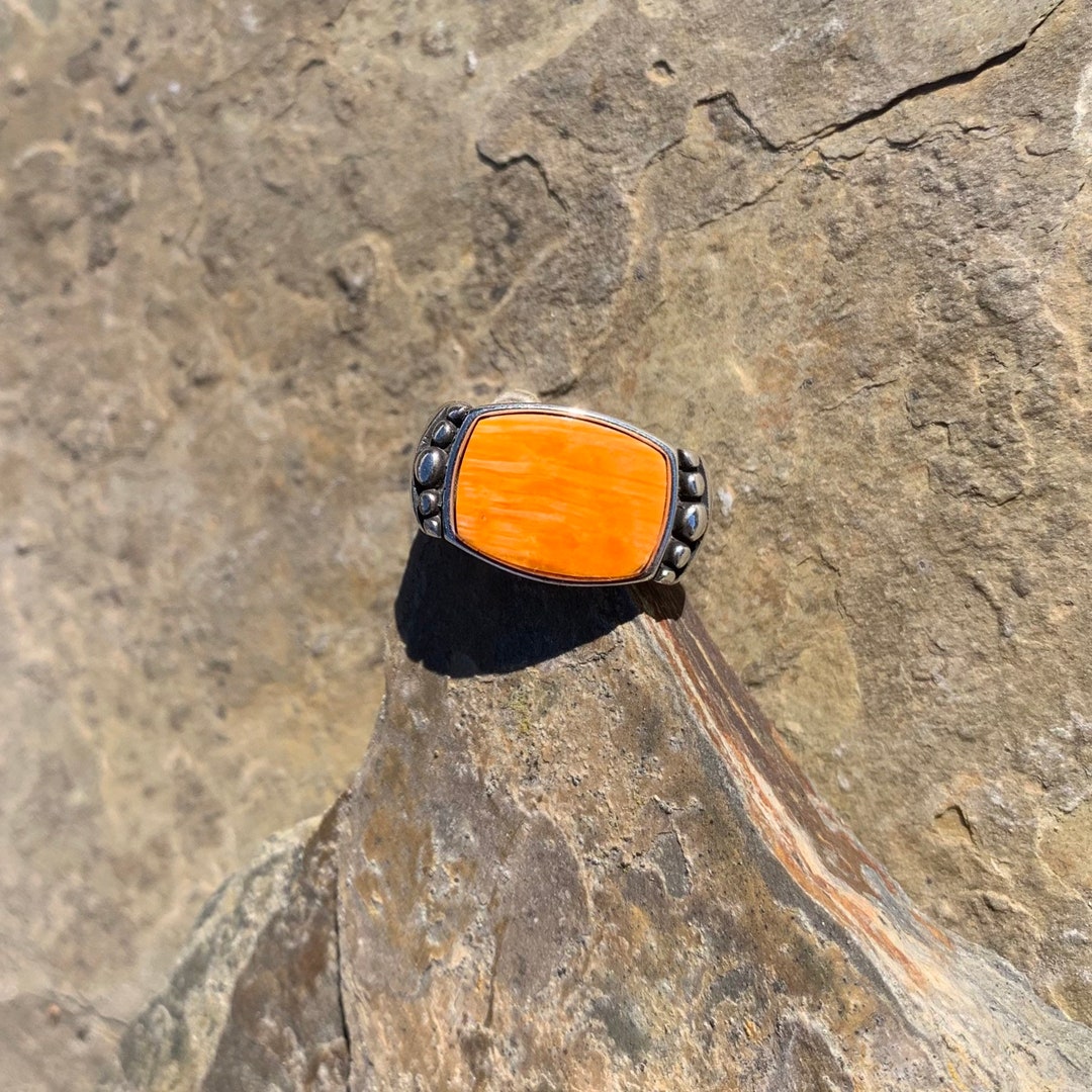 Vintage Waldeck Johnson Jewelry / Navajo Waldeck Johnson Spiny Oyster / Spiny Oyster Ring