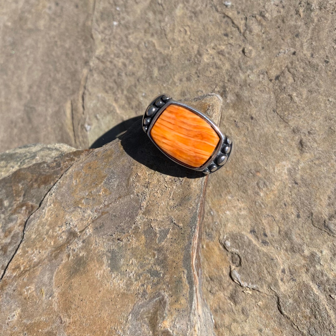 Vintage Waldeck Johnson Jewelry / Navajo Waldeck Johnson Spiny Oyster / Spiny Oyster Ring