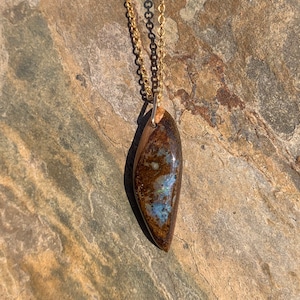 Boulder Opal Pendant / Australian Opal Necklace / Flashy Opal / Small Boulder Opal / Australian Opal