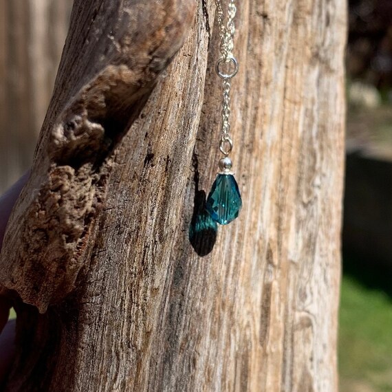 Blue Crystal Pendant / Blue Stone pendant / Teal … - image 1