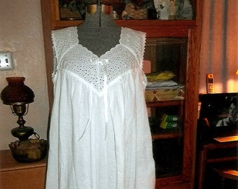 white cotton nightgown plus size