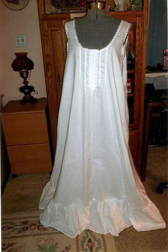 white cotton nightgown sleeveless