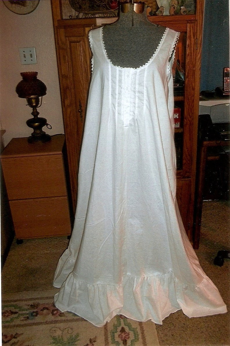 white sleeveless nightgown