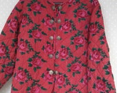 vintage 80s padded jacket 80s bohemian jacket Size M Indiska quilted jacket all weather cotton jacket floral jacket 80s retro jacket