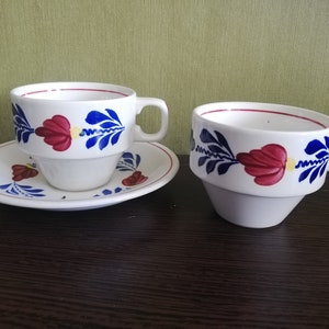 Royal Boch - Boerenbont - Taza de café y platillo, ilona gingham