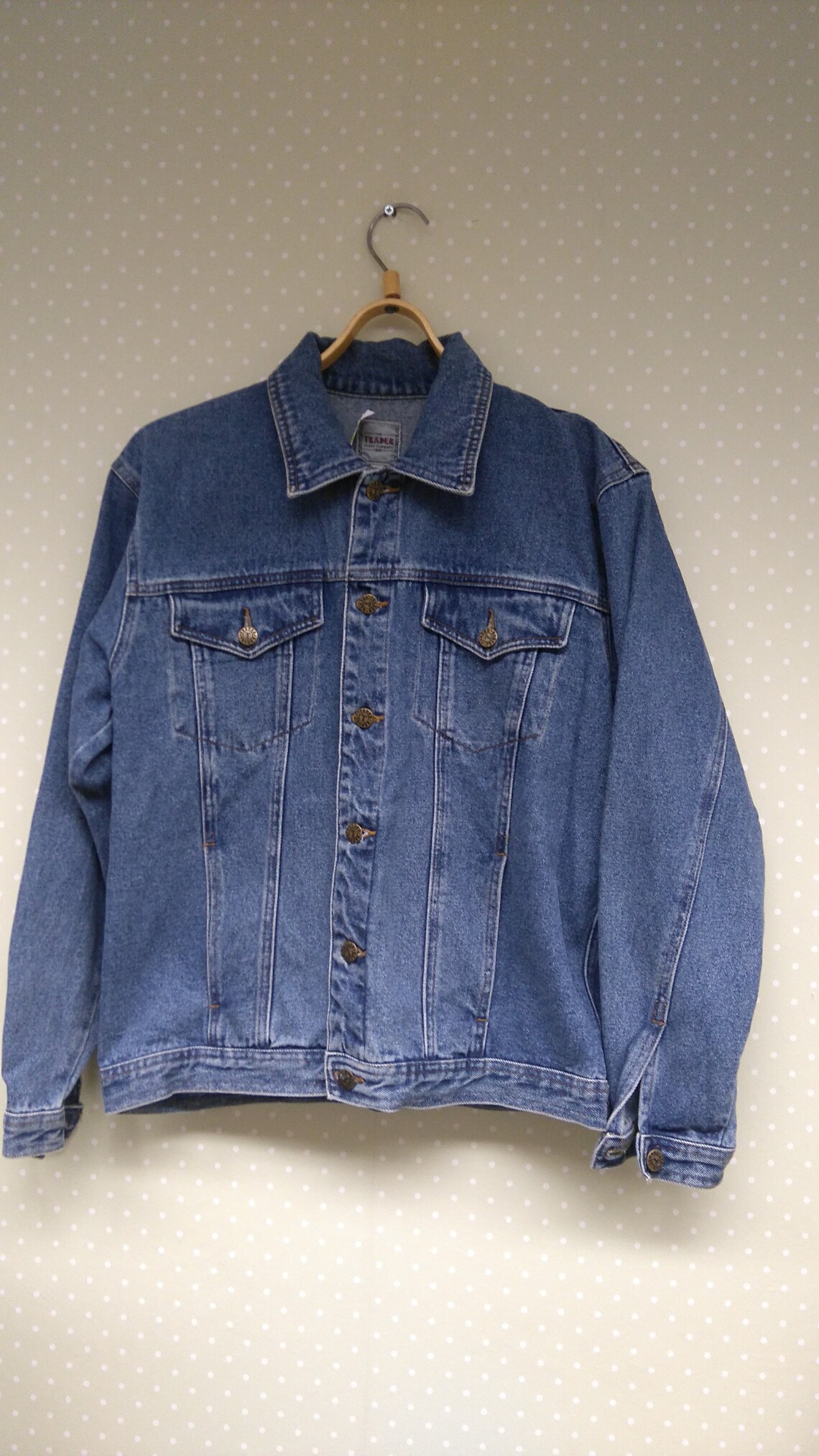 Mens Vintage Denim Jacket /the Trader Jeans Company / Vintage Etsy