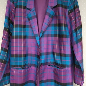 Squared pure silk jacket /vintage 80 s/ elegant blazer/bohemian/streetwear blazer