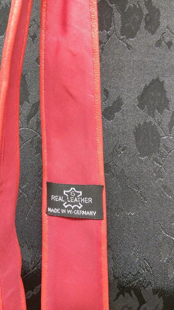 Leather Tie /Vintage/Handmade/Blue/red/black tie/… - image 8
