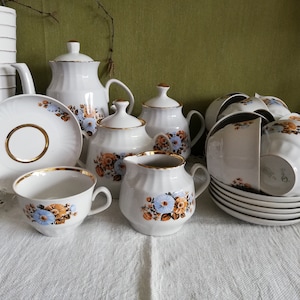 Riga Porcelain Factory Coffee/ Tea service  RPR MARA for 12 person era 1970 s. Tableware/Collectible