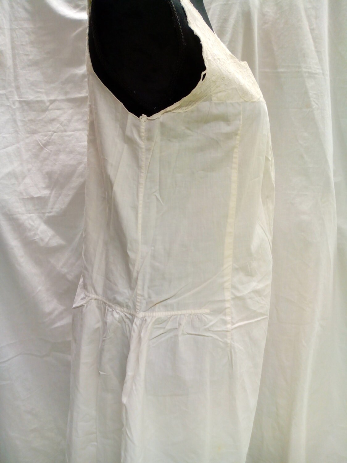 1920's Antique Ivory Cotton Dress Night Gown Woman Clothing,rustic Slip ...