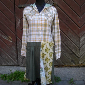 upcycled dress/Art Dress/Fanky Tunic/Made of Recycled cotton materials, size M, OOAK,ecofriendly,Dress for sale,Boho,handmade