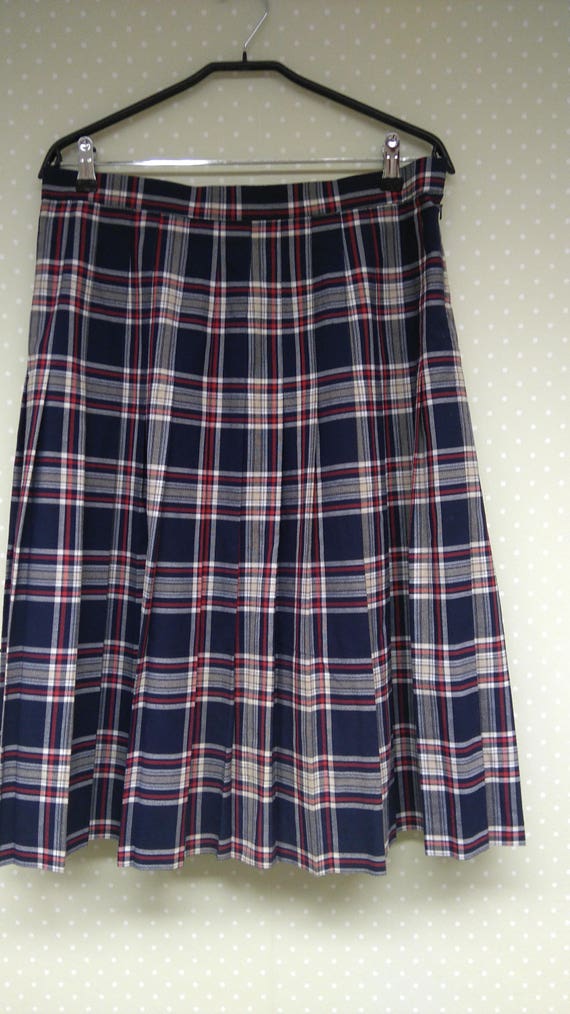 Vintage 80s Scottish Skirt/fully Pleated/blue Tartan/lined | Etsy