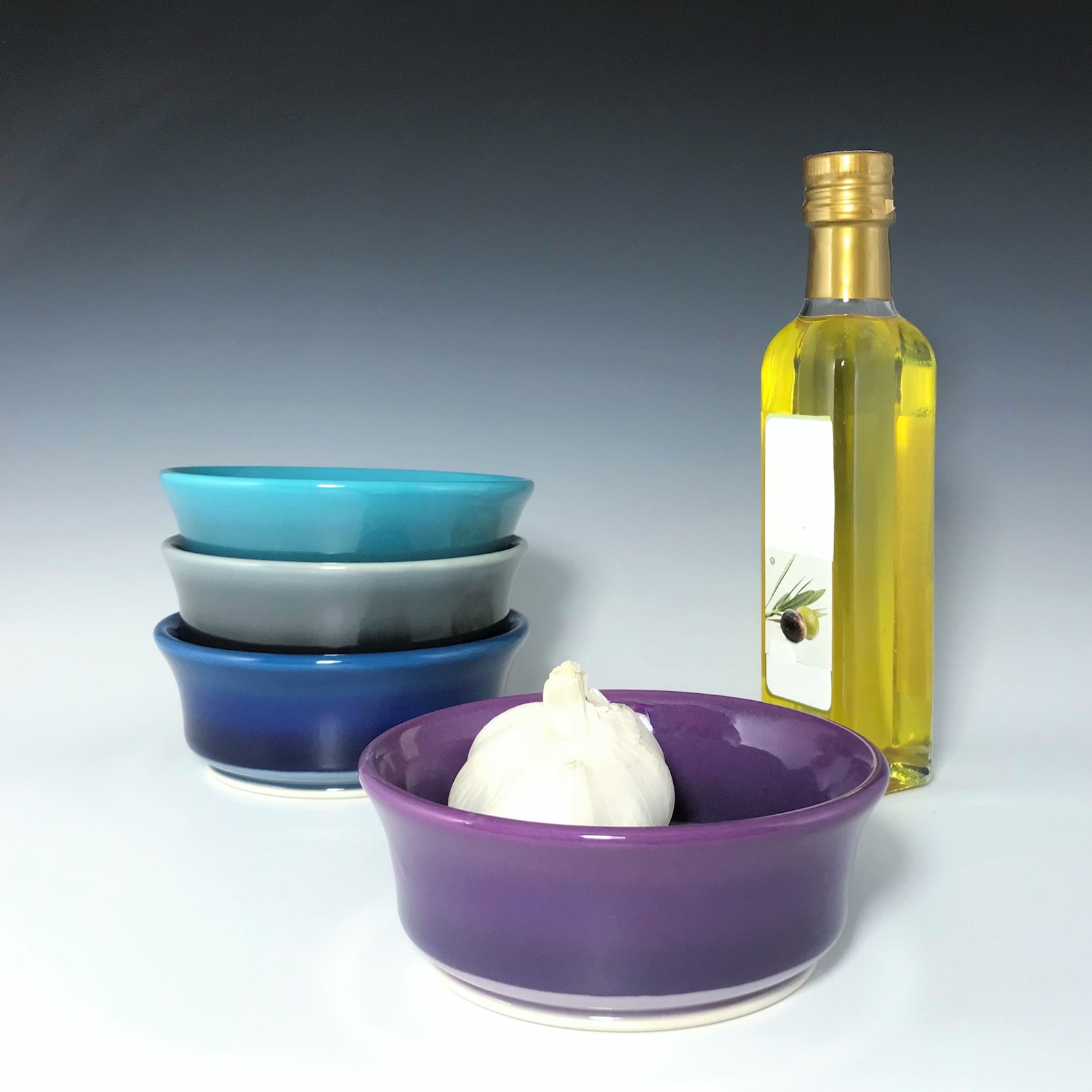 Purple Ceramic Garlic Grater Bowl Porcelain Oil Dipping Bowl Etsy