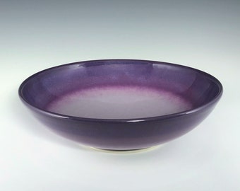 Purple Ceramic Pasta Bowl, Wheel Thrown Pottery Bowl, Small Salad, Serving or Fruit Bowl