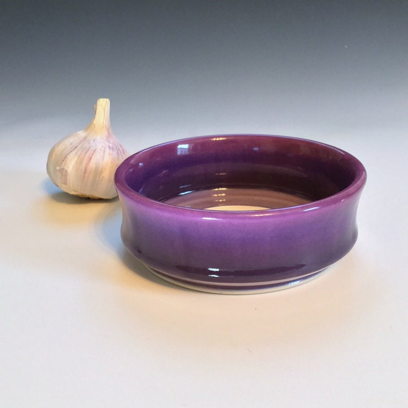 Purple Ceramic Garlic Grater Bowl Porcelain Oil Dipping Bowl Etsy