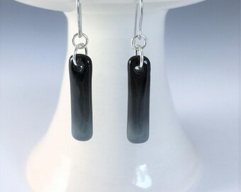 Black and Gray Ombré Porcelain Ceramic Earring With Surgical Steel or Sterling Silver Ear Wires