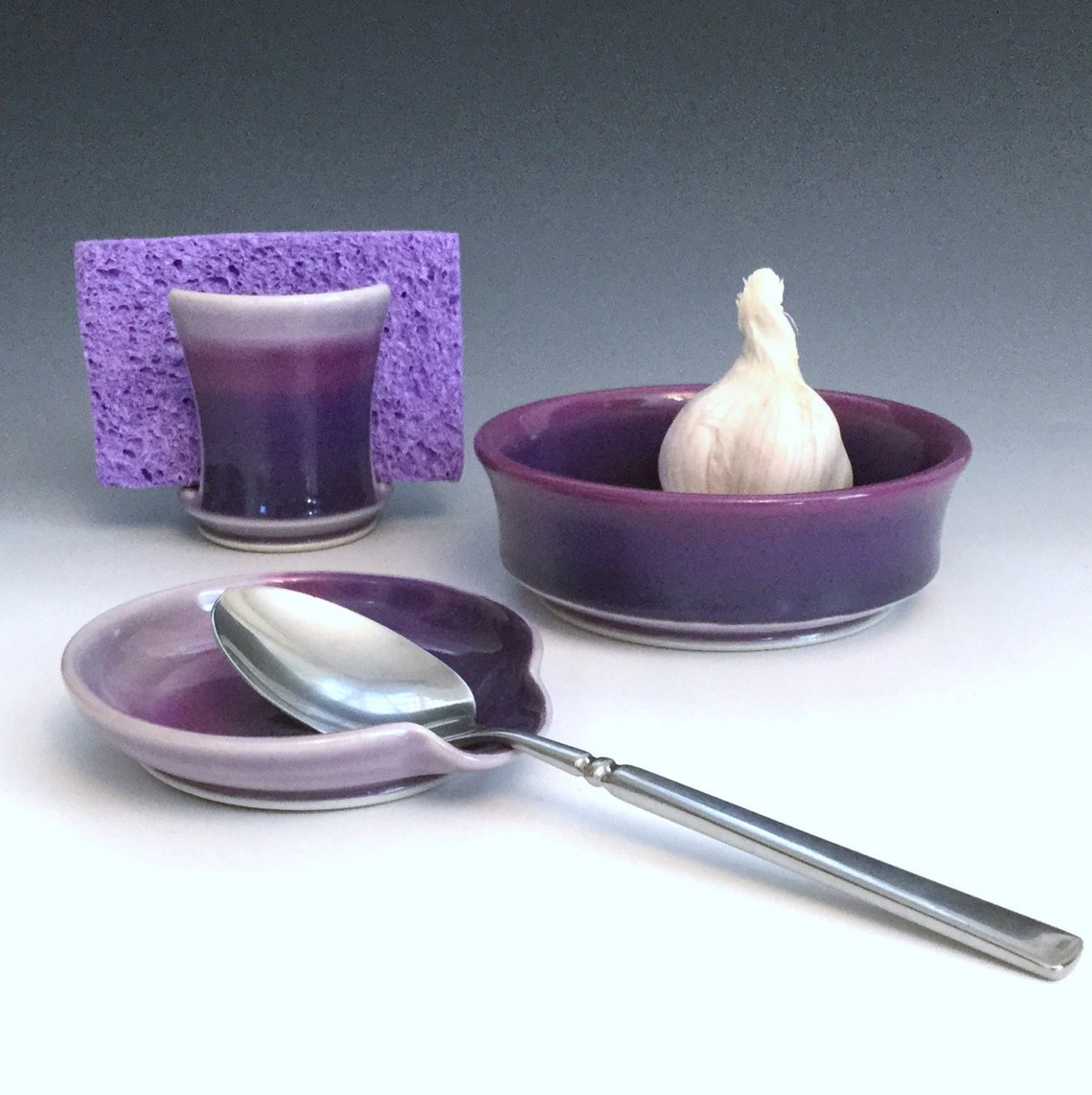 Purple Ceramic Garlic Grater Bowl Porcelain Oil Dipping Bowl Etsy