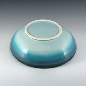 Teal Ceramic Pasta Bowl, Aqua Porcelain Bowl, Wheel Thrown Handmade Pottery Fruit Bowl image 3