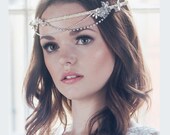 Parure de mariée mariage fantaisiste strass Swagged Couronne de fleurs, coiffure de mariage de style Art déco, - STYLE #1402 - réalisé sur commande