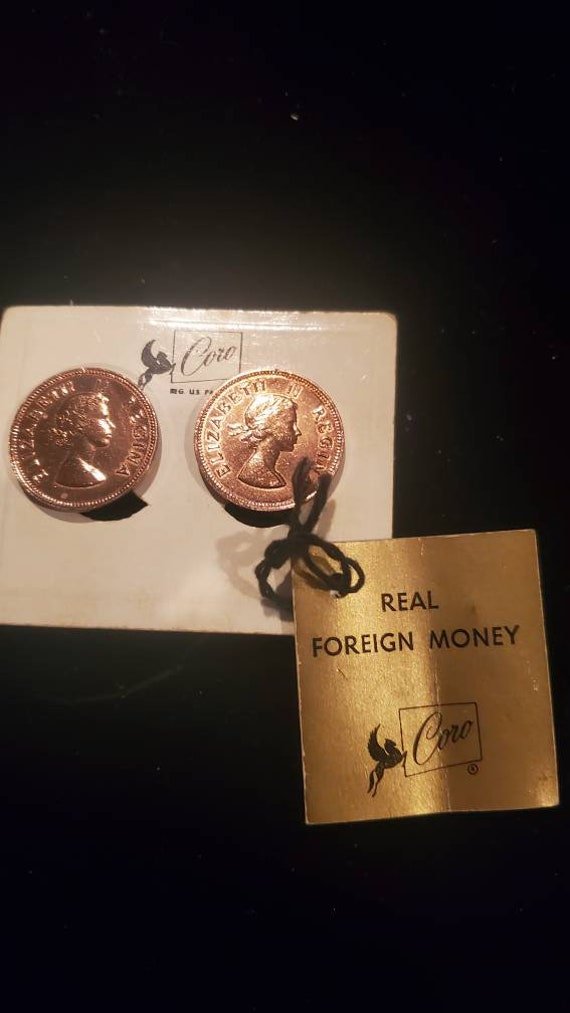 Coro real money vintage earrings