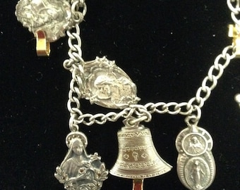 Religious sterling charm bracelet