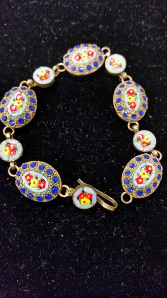 Unique vintage mosaic bracelet