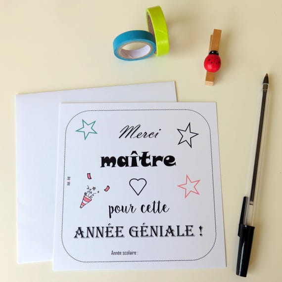 Teacher S Card For Children S Teacher To Say Thank Etsy