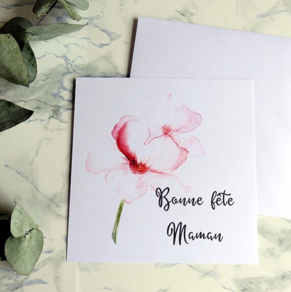 Carte Bonne Fete Maman Fleur Rose Pour Maman Fete Des Meres Etsy Canada