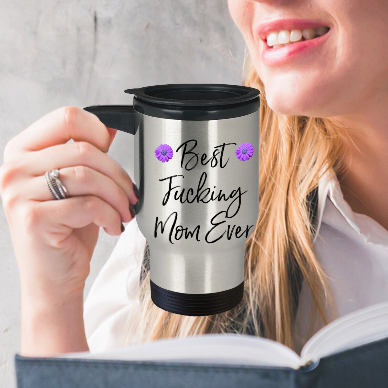 Best Fing Mom Ever Travel Mug Mother's Day Gift From Daughter, Son