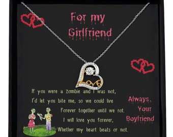 Zombie love girlfriend boyfriend necklace