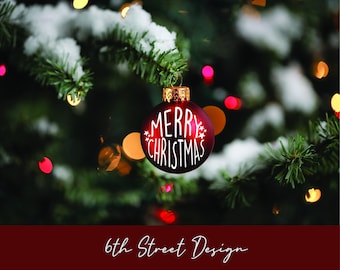 Merry Christmas Digital File - SVG - PNG - JPEG - Cricut - Silhouette - Vinyl - Christmas Ornament - Vinyl Design